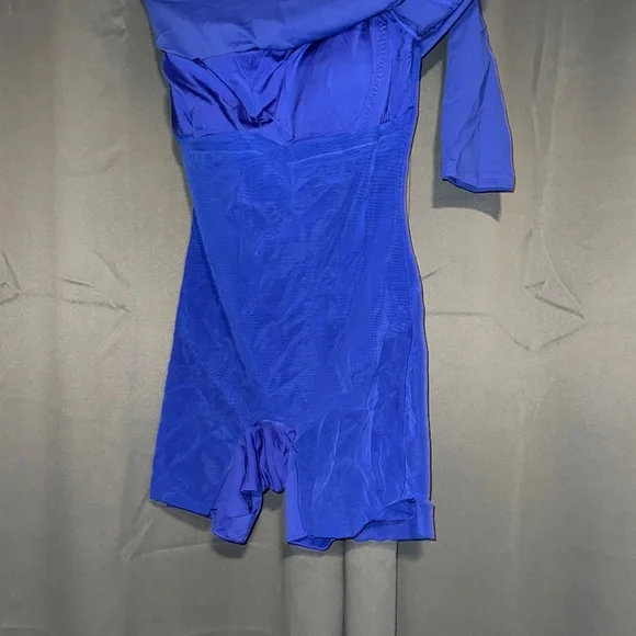 VIRAL POPILUSH Elegant Blue Long-Sleeve Dress - Picture 4 of 6